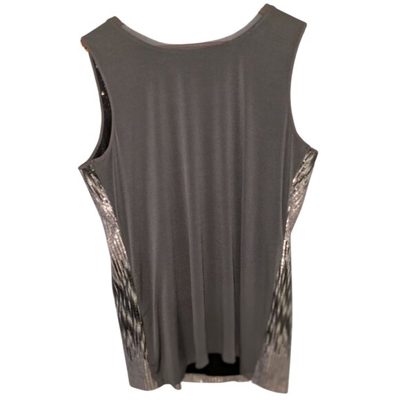 Calvin Klein XL Gray Silver Sequined Tank Top Party Holiday Christmas - Picture 7 of 10